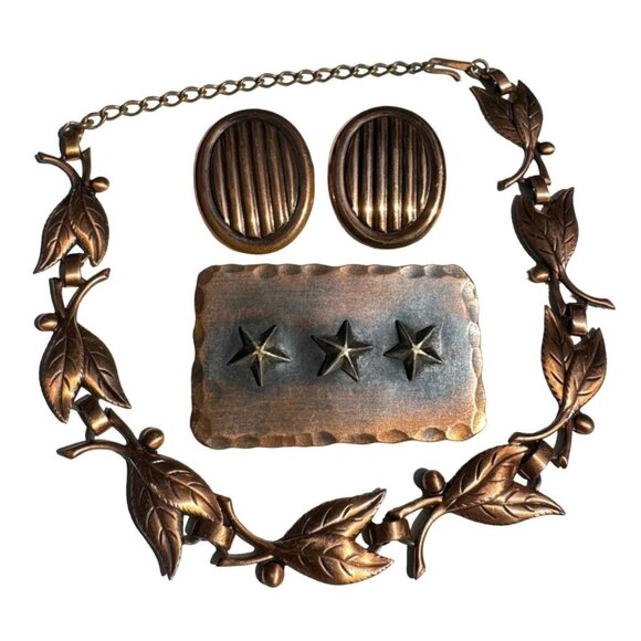 Vintage Copper Jewelry - lot of 3 handmade destash collection lot - Picture 1 of 7